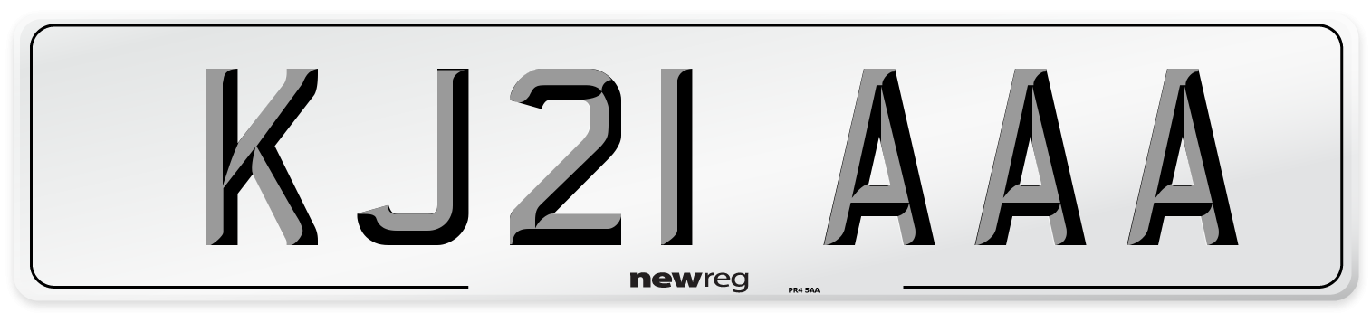 KJ21 AAA Number Plate from New Reg